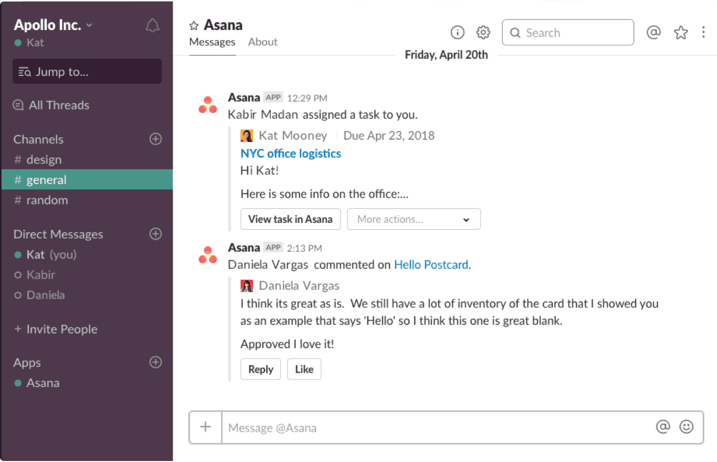 Asana for Slack • Asana